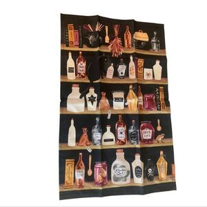 Stonewall Kitchen Halloween Witch Potions Cotton Black Tea Towel, New With Tags